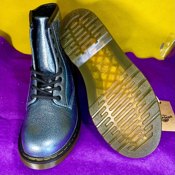 Dr. Martens Glitter J Metallic Blue Lace Up Boots main image 8